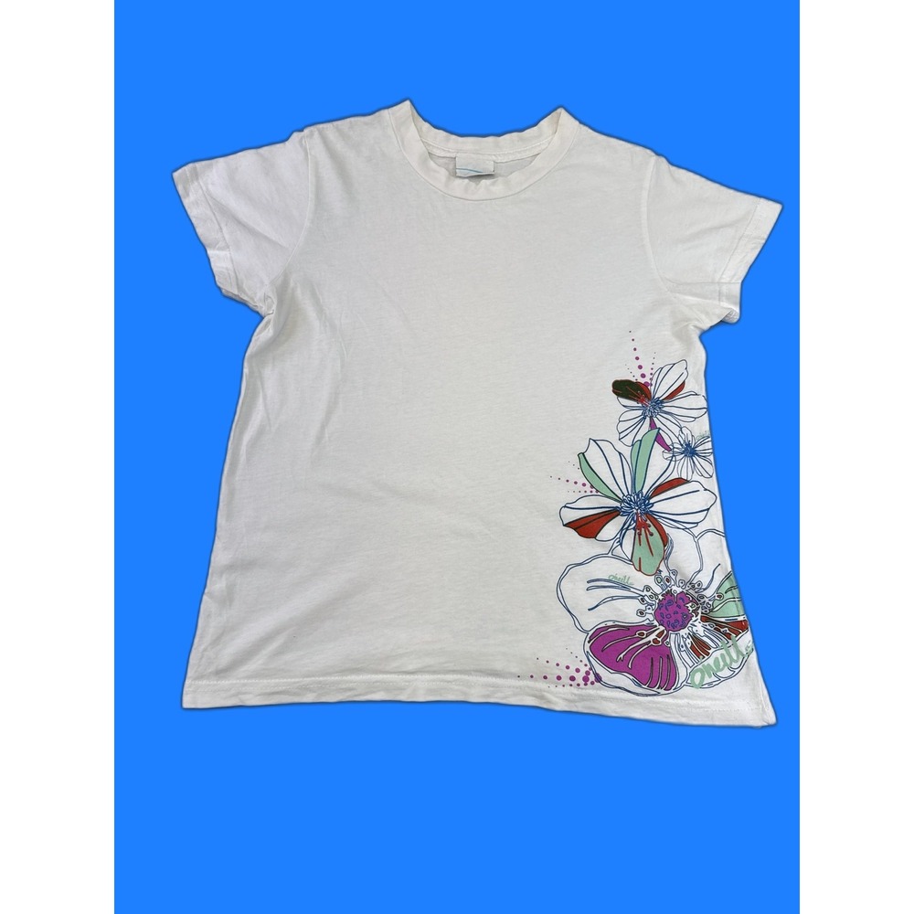 O'Neill Floral Nature Graphic Tee S/ L White Cotton Crewneck